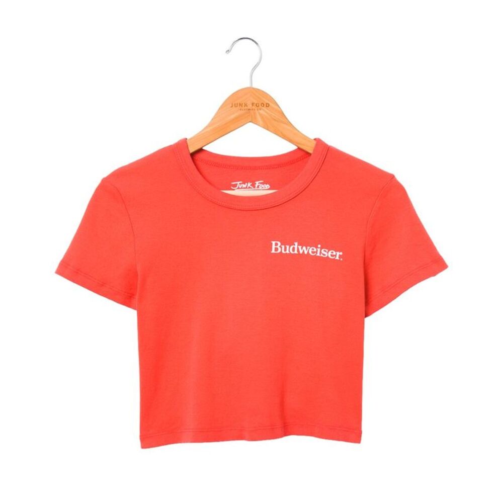 Junk Food Womens  Slim Fit Baby Tee, Red